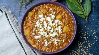 Lentil Potato Soup with Feta