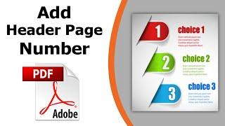 How to add header page numbers in pdf file using Adobe Acrobat Pro DC