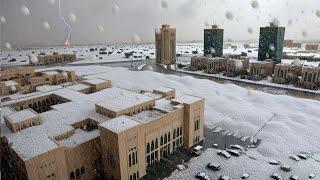 Now Saudi Arabia is freezing! Historic hail storm turns desert white