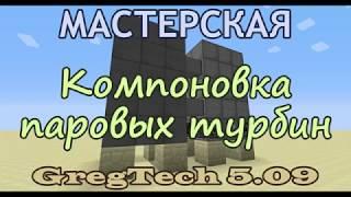 Компоновка Маленьких Паровых Турбин для Большого Стального Бойлера из GregTech