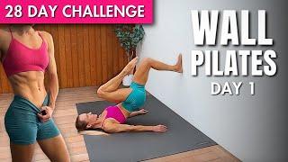 15 Min Wall Pilates for Weight Loss | 28 DAY WALL PILATES CHALLENGE Day 1