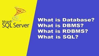 SQl Tutorial 1 | What is Database, DBMS, RDBMS, SQL