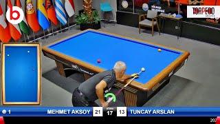 MEHMET AKSOY vs TUNCAY ARSLAN | 3 Cushion Billiards Championship STAGE 2 -A- 2024 ANKARA