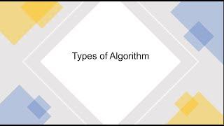 Types of Algorithm (Part 5)