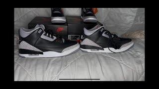 Air Jordan 3 Black Cement 2024 Unboxing Real vs Replica Review