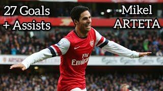 MIKEL ARTETA - ALL 27 GOALS & ASSISTS FOR ARSENAL (WITH ENGLISH COMMENTARY)