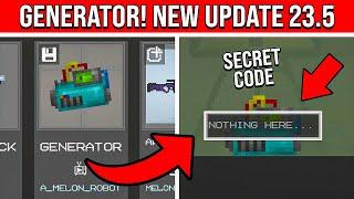 NEW UPDATE 23.5! HOW TO GET GENERATOR?