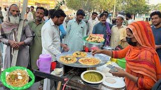 50 Rs/- FEMALE Paratha ROADSIDE Breakfast | VEG Non Veg PARATHA Recipe |CHEAP Street Food In LAHORE