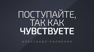 Поступайте так, как чувствуете. Александр Палиенко.