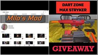 NERF GIVEAWAY!  Dart Zone Max Stryker!  By MILOS MODS!  ( GIVEAWAY CLOSED! ). #shorts #nerf