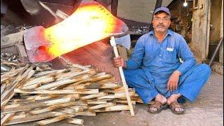 Amazing Process of Making Damascus Axe in Factory Process | Handmade Axe Mass Production