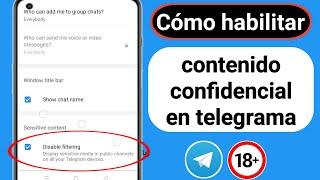 Cómo habilitar contenido sensible en Telegram (2024) | Desactivar contenido sensible de Telegram