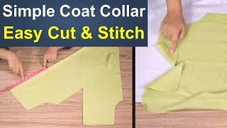 Coat collar easy and Simple Cutting and stitching method || Coat Collar Stitching course class