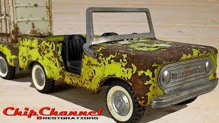 1960s Nylint Safari Hunt Ford Bronco and Cage Trailer Restoration 4K