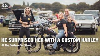 He Surprised Her With a Harley Davidson at The Custom Car Show