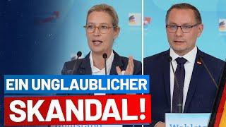 Ein unglaublicher Skandal! - Presseerklärung von Alice Weidel und Tino Chrupalla - AfD-Fraktion