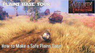 Valheim Plains Base Tour - Legit Solo Build - How to Build a Safe Plains Base