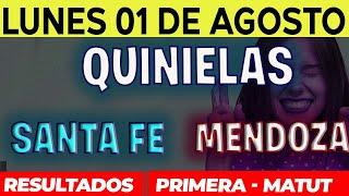 Quinielas Primera y matutina de Santa Fé y Mendoza, Lunes 1 de Agosto