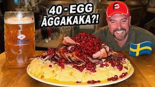 Over 97% of People Fail This 40-Egg Äggakaka Swedish Egg Cake Challenge in Ystad!!