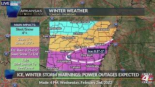 Ice, winter storm warnings: Power outages possible