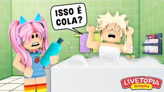 TROQUEI O SHAMPOO DA VOVÓ POR COLA! Historinha Livetopia RP - ROBLOX