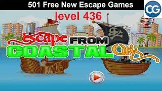 [Walkthrough] 501 Free New Escape Games level 436 - Escape from coastal city - Complete Game