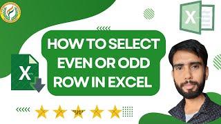 select even row in excel | Apply color t o alternate rows or columns | select Odd row in excel