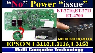 Epson l3110,l3115 l3116 L3100 l3150 l3152 l3156 l3158 ET 2710 ET 2711 no power issue in hindiहिन्दी