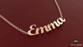 RhinoGold - Name Plate Pendant (Speed Modeling)