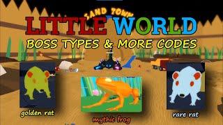 LITTLE WORLD"BOSS TYPES" and MORE NEW CODES!!! Roblox