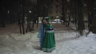 KAYRA. Kayra-style.Indian dance. barefoot pefomance in the snow.
