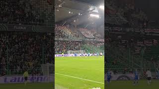 Belarusian fans at the game Legia – Dinamo Minsk