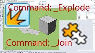 Rhinoceros 3d Command: _Explode, _Join