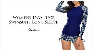 Long Sleeve Womens Swimsuits | Tummy Control Swim Dress | Two Piece Plus Size Swimwear | Bathing 