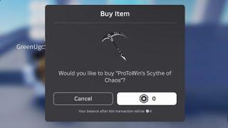 Sniping ProToWin’s Scythe of Chaos #1 UGC LIMITED (FREE)