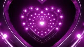 Neon Lights Love Heart Tunnel and Romantic Abstract Glow Particles 4K Moving Wallpaper Background