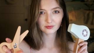 ASMR Relaxing Wooden Haircut ️ (Personal Attention, Visuals, Mouth Sounds & Breathing)