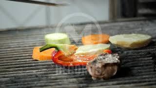 Baking Meat with Vegetables in the Grill