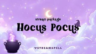 Cute Witch Twitch Overlays | Hocus Pocus Stream Package by StreamSpell | Pink Stream Package