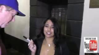 Loni Legend talks about being from East Coast arriving to the AVN Awards Nomination Party at Avalon