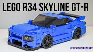 LEGO Nissan R34 Skyline GT-R Speed Champions MOC Tutorial