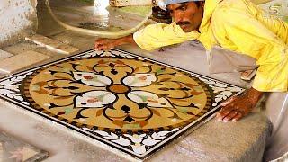 Making of Beautiful Marble Inlay Stone Art Tile For Home Interior Design