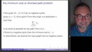 the Bellman-Ford algorithm to compute all shortest paths in a directed graph with negative weights