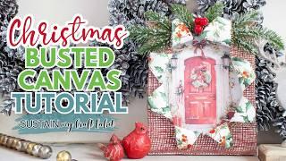 Cute Christmas Busted Canvas Tutorial / Easy Dollar Tree Christmas DIY!