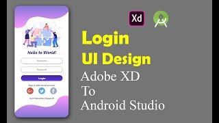  Xd Android Login Ui Design Tutorial | Adobe Xd to Android Studio Xml Tutorial 