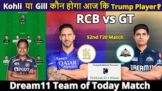 RCB vs GT Dream11 Prediction ,rcb vs gt Dream11 ,rcb vs gt Dream11 Prediction Today