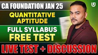 QA (Math + LR + Stats) Full Syllabus Live Test |  CA Foundation Jan25 | Ultimate CA #cafoundation