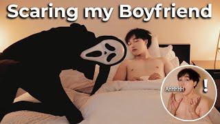 How I make my Boyfriend SCREAM  Scare Prank  Cute Gay Couple