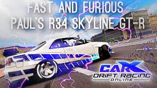 CarX Drift Racing PS4 - Paul's Nissan Skyline! R34 Fast and Furious / First Person Gameplay