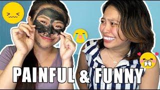 Black Mask Challenge (painful and funny) | Rachel Fajardo